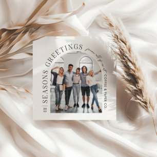 Business Modern Arch Photo Christmas Holiday Card