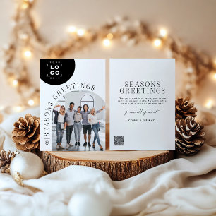 Business Modern Arch Photo Christmas Holiday Card