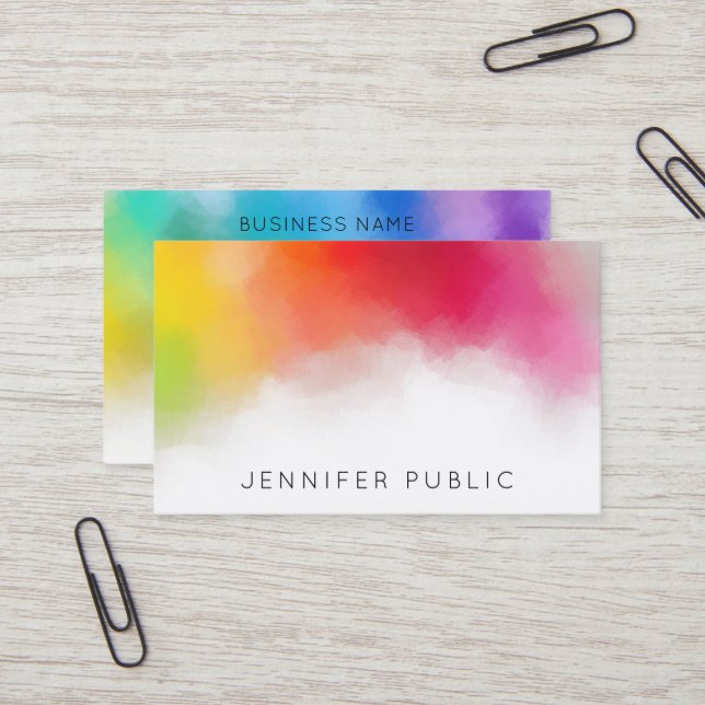 Business Modern Colourful Abstract Elegant Templat Business Card (Front/Back In Situ)