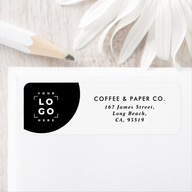 Business Modern graphic black white Return Address Label (Insitu)