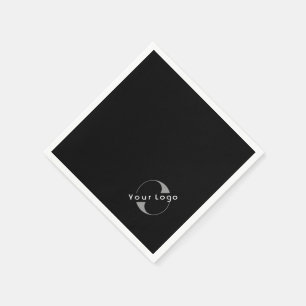 Business Modern Logo Clean Minimal Company Black Napkin