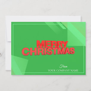 Business Modern Professional Christmas Green Red Holiday Card