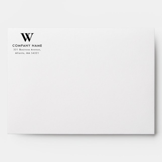 Business Monogram Logo Address Company Envelope (Front)