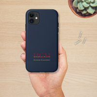 Business Monogram Logo Navy Burgundy Gold
