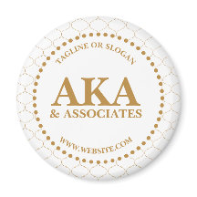 Business Monogram Logo White Gold Trellis