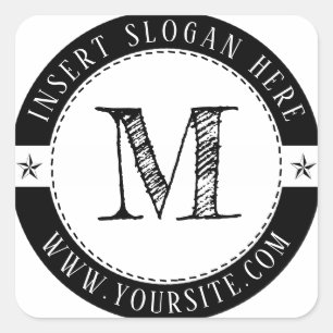 Business Monogram Personalised Square Sticker