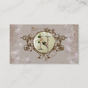 Business Monogram Rose Card N