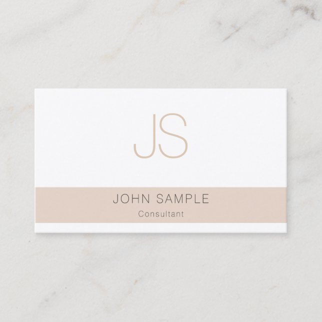 Business Monogrammed Modern Elegant Template Business Card (Front)