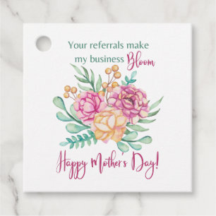 Business Mother's Day Bloom Referrals Flower Gift Favour Tags