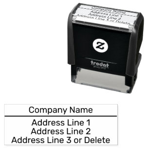 Business Name 4 Lines of Text Return Address Self-inking Stamp
