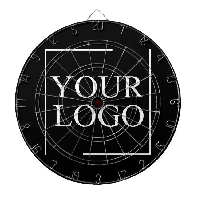 Business Name Add Logo Company Professional Text Dartboard (Front)