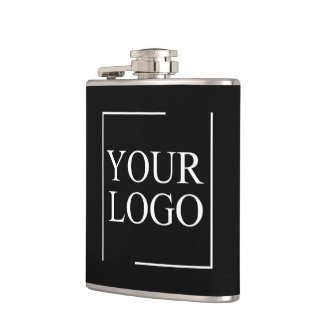 Business Name Add Logo Company Professional Text Hip Flask