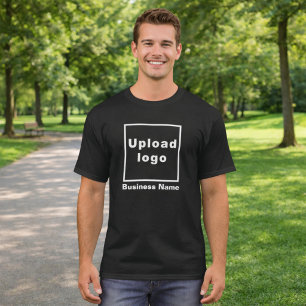Business Name and Logo Black Men's T-Shirt