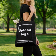 Business Name and Logo | Black Tote Bag