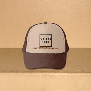 Business Name and Logo Brown and Tan Trucker Hat