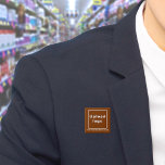 Business Name and Logo Brown Square Button<br><div class="desc">Square button that you can customise to put your business name and logo. You can use this button as uniform accessory of your staff. You can also use it as packaging accessory. You can also include it in your marketing materials to advertise your business or to promote your brand name...</div>