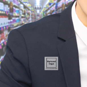 Business Name and Logo Grey Square Button