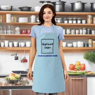 Business Name and Logo Light Blue Apron