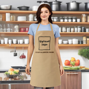 Business Name and Logo Light Brown Apron