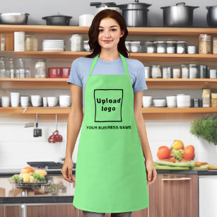 Business Name and Logo Light Green Apron