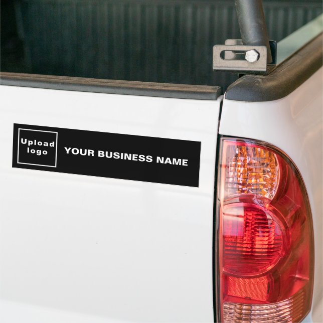 Business Name and Logo on Black Bumper Sticker (On Truck)