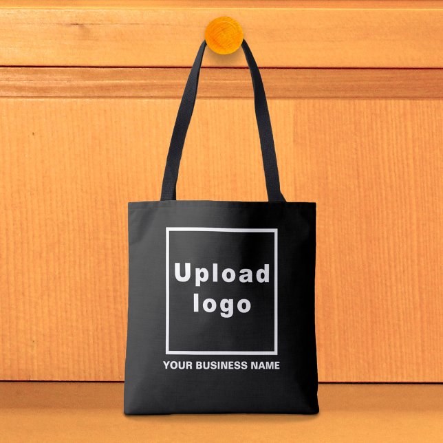 Business Name and Logo on Black Tote Bag (Black tote bag with your business name and logo)