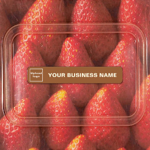 Business Name and Logo on Brown Small Rectangle
