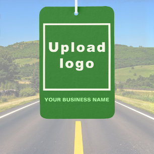 Business Name and Logo on Green Air Freshener