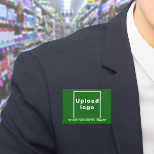 Business Name and Logo on Green Rectangle Button