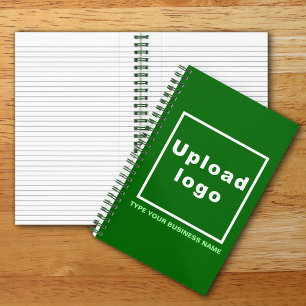 Business Name and Logo on Green Spiral Notebook