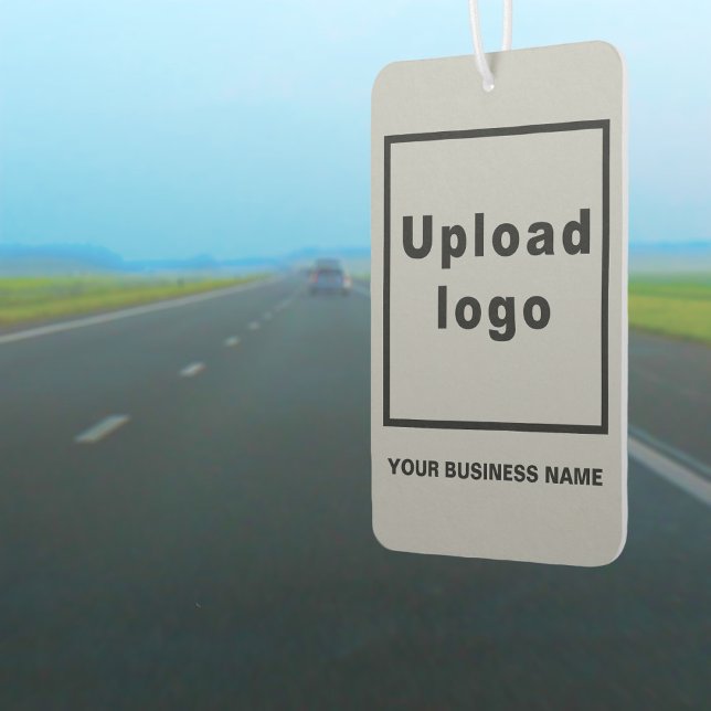 Business Name and Logo on Grey Air Freshener (Business name and logo on gray air freshener)