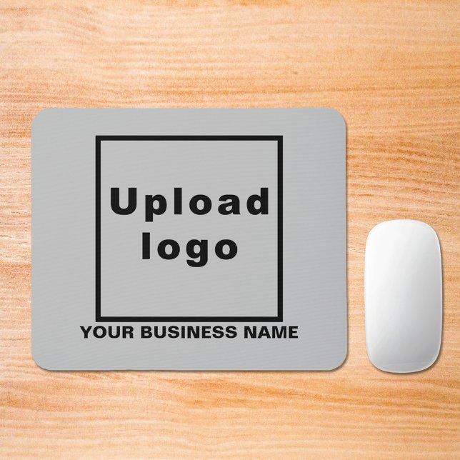Business Name and Logo on Grey Mouse Pad (Build brand name awareness. Your business name and logo on gray mousepad.)
