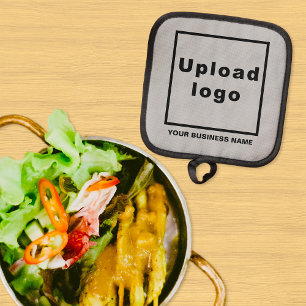 Business Name and Logo on Grey Pot holder
