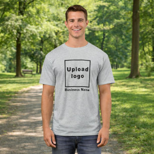 Business Name and Logo on Grey T-Shirt
