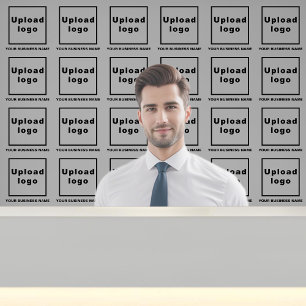 Business Name and Logo on Grey Wallpaper