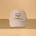 Business Name and Logo on Khaki Trucker Hat<br><div class="desc">Khaki trucker hat that you can customize by typing your business name and uploading your business logo. You can include it in your promotional products, giveaway items or gifts to your customers or clients, a marketing strategy to advertise your business or to promote your brand. Customizable trucker hat that you...</div>