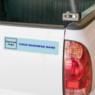 Business Name and Logo on Light Blue Bumper Sticker