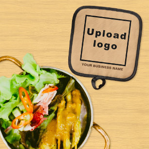 Business Name and Logo on Light Brown Pot holder