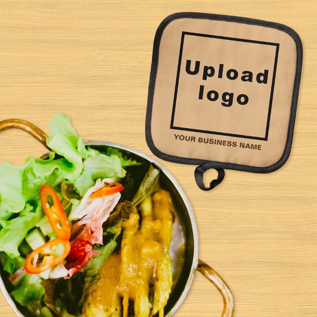 Business Name and Logo on Light Brown Pot holder (Business name and logo on light brown pot holder)