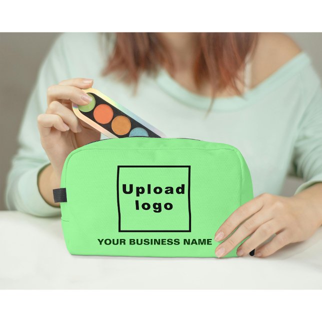 Business Name and Logo on Light Green Dopp Kit (Business name and logo on light green dopp kit)