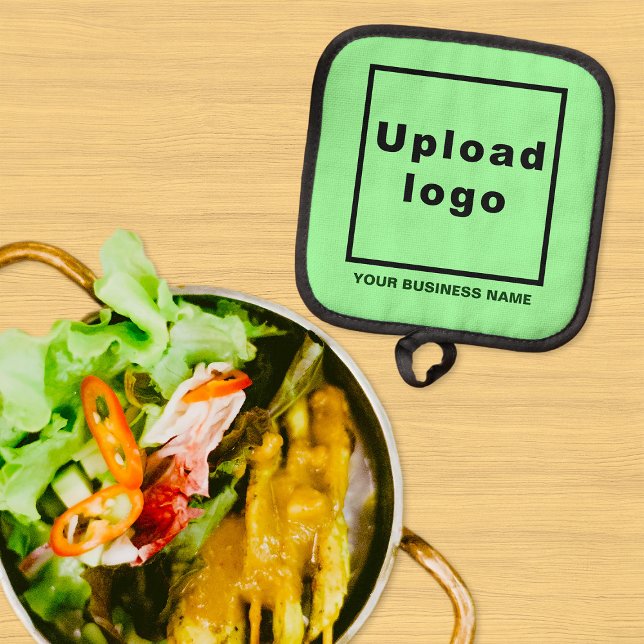 Business Name and Logo on Light Green Pot holder (Business name and logo on light green pot holder)