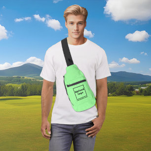 Business Name and Logo on Light Green Sling Bag