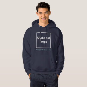 Business Name and Logo on Navy Blue Hoodie