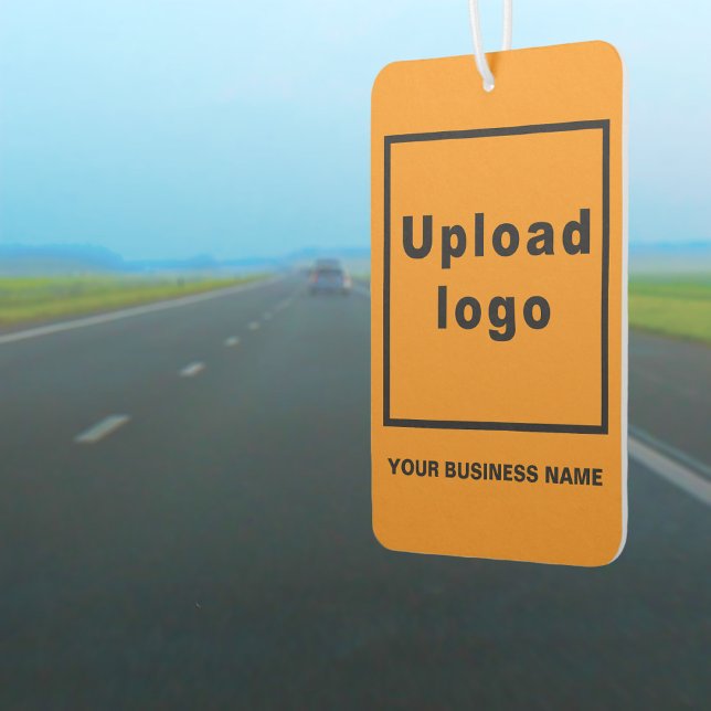 Business Name and Logo on Orange Air Freshener (Business name and logo on air freshener)