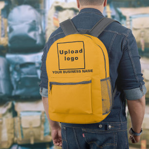 Business Name and Logo on Orange Colour Backpack