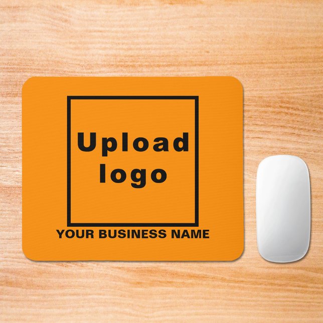 Business Name and Logo on Orange Colour Mouse Pad (Build brand name awareness. Your business name and logo on orange color mousepad.)