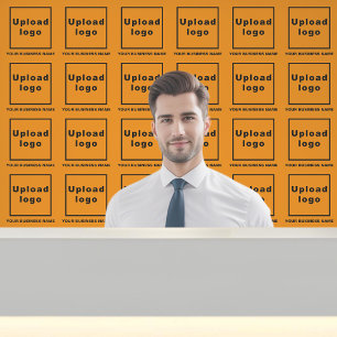 Business Name and Logo on Orange Colour Wallpaper
