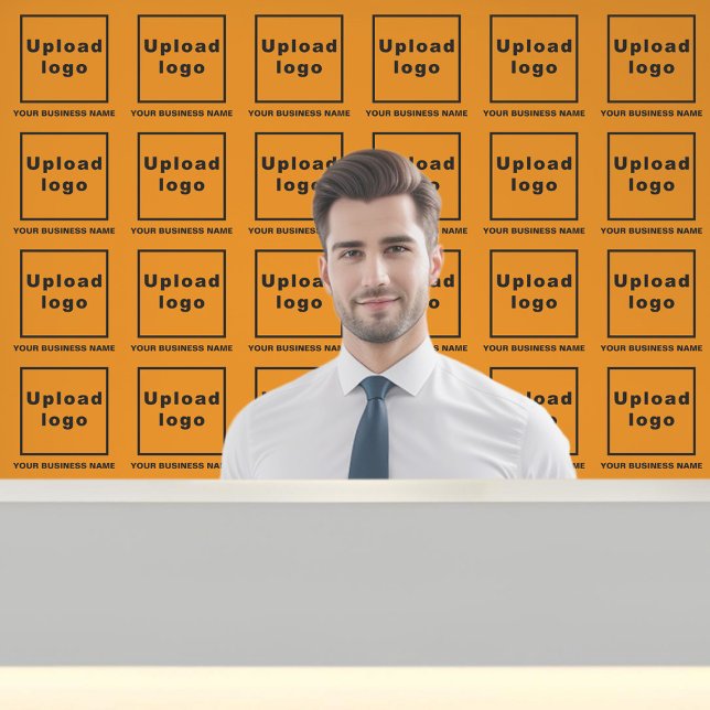 Business Name and Logo on Orange Colour Wallpaper (Business name and logo on orange color wallpaper)