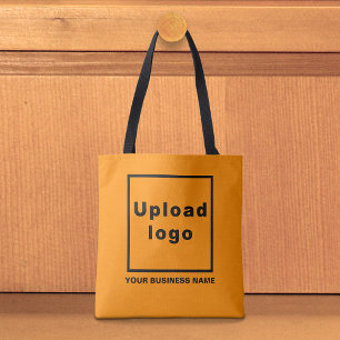 Business Name and Logo on Orange Tote Bag