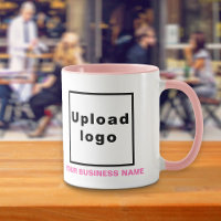 Business Name and Logo on Pink Combo Mug